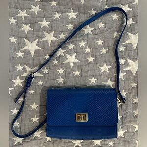 Gigi New York Catie Leather Crossbody Bag in Royal Blue